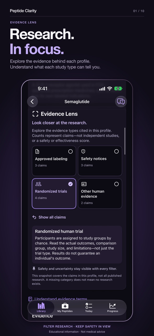 Peptide Clarity App Store preview 1