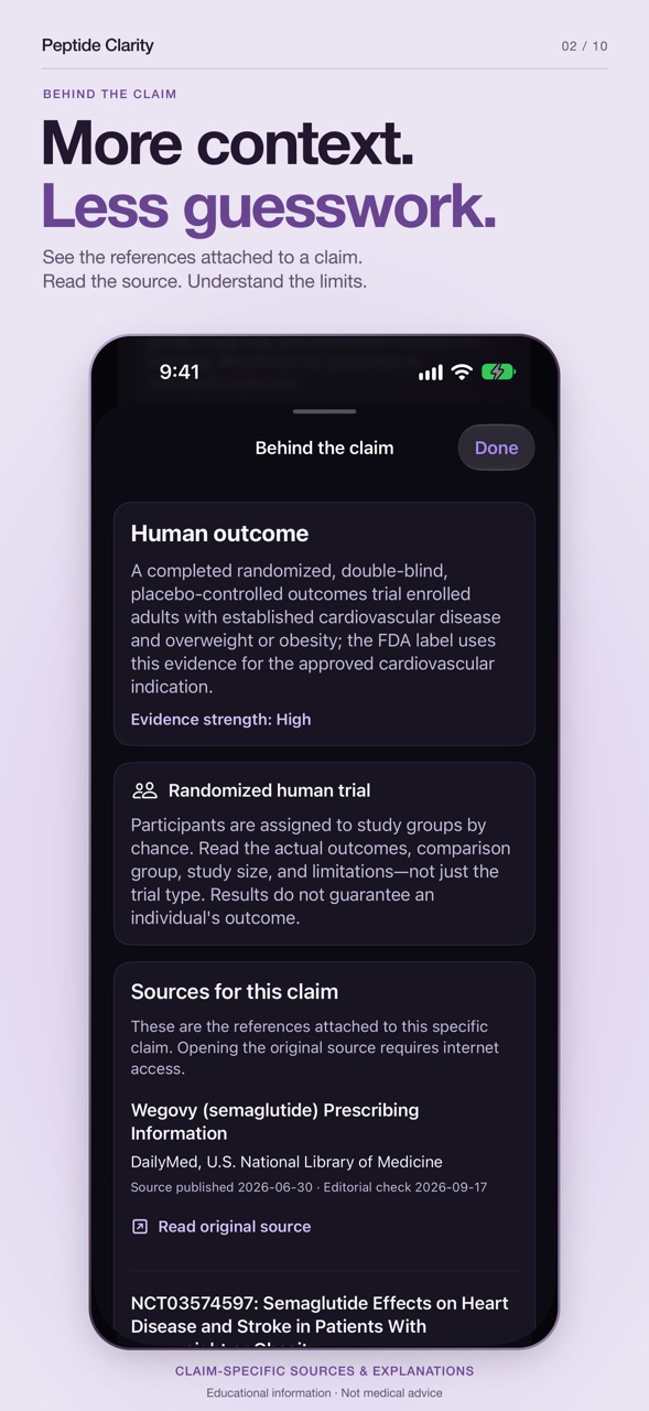 Peptide Clarity App Store preview 2